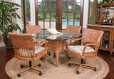 Key Largo 6 Pc Rattan Caster Dining Set
