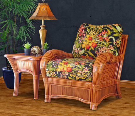 Kingston Reef Rattan Arm Chair Model KRAC from Spice Island Wicker - Choice of Cushions Made in the USA