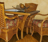 Kingston Reef Rattan Dining Table with Inlaid Glass Model KRDT from Spice Island Wicker