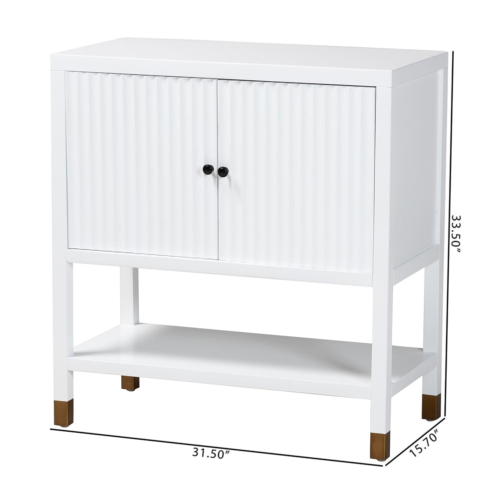 Basilan Fluted Sideboard - 2-Door Accent Storage Cabinet by Wicker Fair