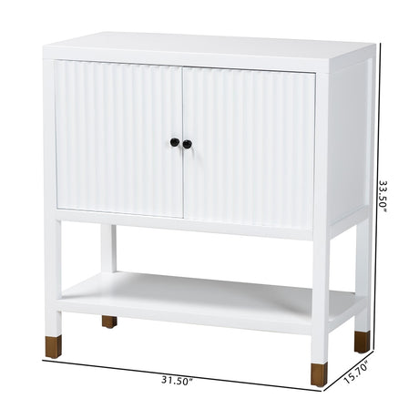Basilan Fluted Sideboard - 2-Door Accent Storage Cabinet by Wicker Fair