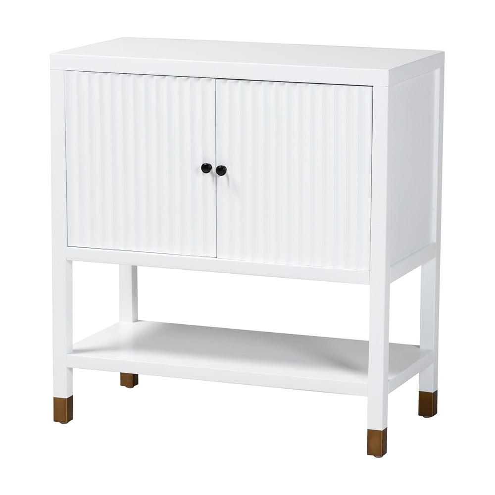 Basilan Fluted Sideboard - 2-Door Accent Storage Cabinet by Wicker Fair
