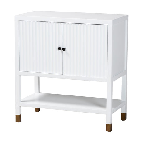 Basilan Fluted Sideboard - 2-Door Accent Storage Cabinet by Wicker Fair