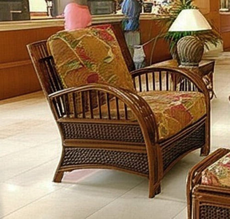 Kona Rattan and Wicker 5 Pc Living Room Set in Fruitwood Finish by Stanley Chair 518-SET-5PC