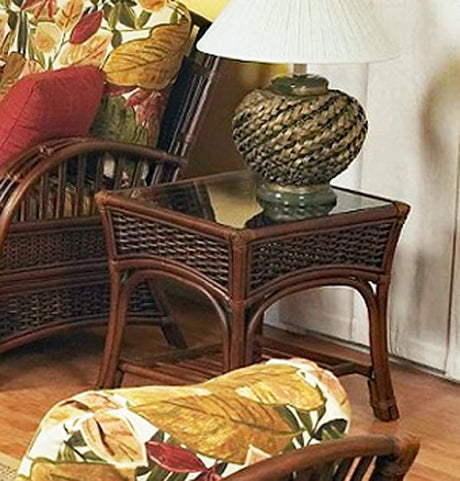 Kona Rattan and Wicker 5 Pc Living Room Set in Fruitwood Finish by Stanley Chair 518-SET-5PC