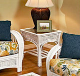 Kona Rattan and Wicker 4 Pc Living Room Set in Whitewash Finish by Stanley Chair 518-SET-4PC-2-WT