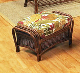 Kona Rattan and Wicker Ottoman in Fruitwood Finish by Stanley Chair