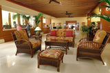 Kona Rattan and Wicker 4 Pc Living Room Set in Fruitwood Finish by Stanley Chair