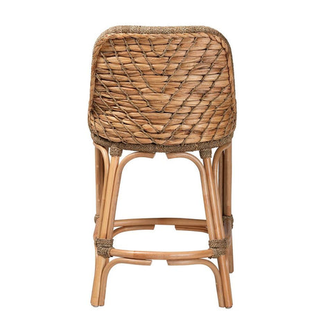 Christi Wicker Fair Wood and Natural Rattan Counterstool