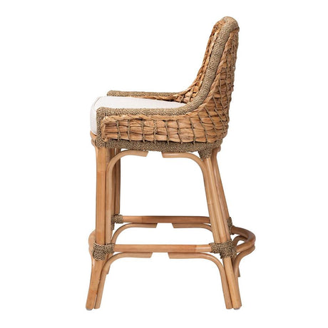 Christi Wicker Fair Wood and Natural Rattan Counterstool