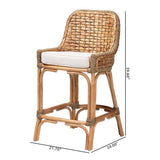 Christi Wicker Fair Wood and Natural Rattan Counterstool