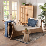 Magway Natural Rattan Daybed with Cushions by Wicker Fair
