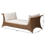 Magway Natural Rattan Daybed with Cushions by Wicker Fair