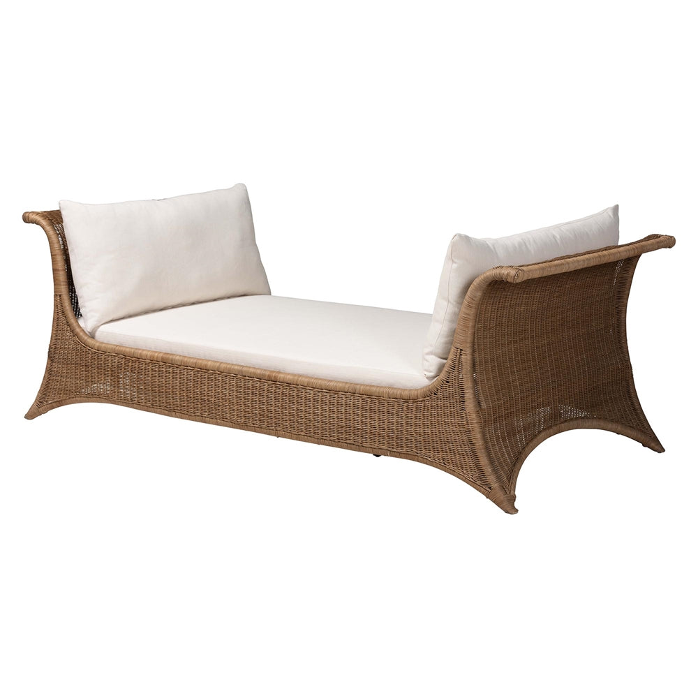 Magway Natural Rattan Daybed with Cushions by Wicker Fair