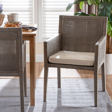 Karis Rattan Dining Chair with Cushion by Wicker Fair