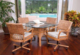Key Largo Rattan and Wicker Caster Dining Chair Model KL011 from Alexander and Sheriden