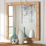 Lankston Wicker Fair Rattan Large Square Wall Mirror