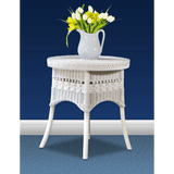 Country White Arm Chair and Loop-Ball Table 19 Set Model CAC-LBRT-SET from Spice Islands Wicker