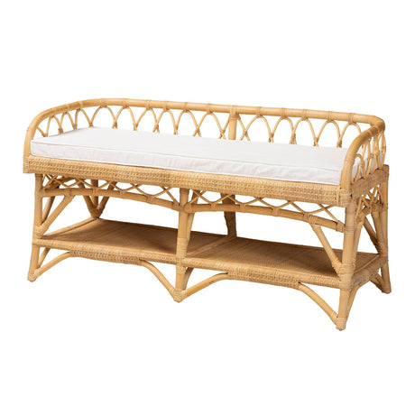 Poppy Wicker Fair Rattan Bed Bench with Cushion