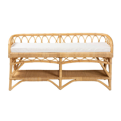 Poppy Wicker Fair Rattan Bed Bench with Cushion
