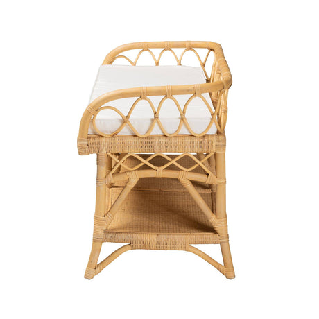 Poppy Wicker Fair Rattan Bed Bench with Cushion