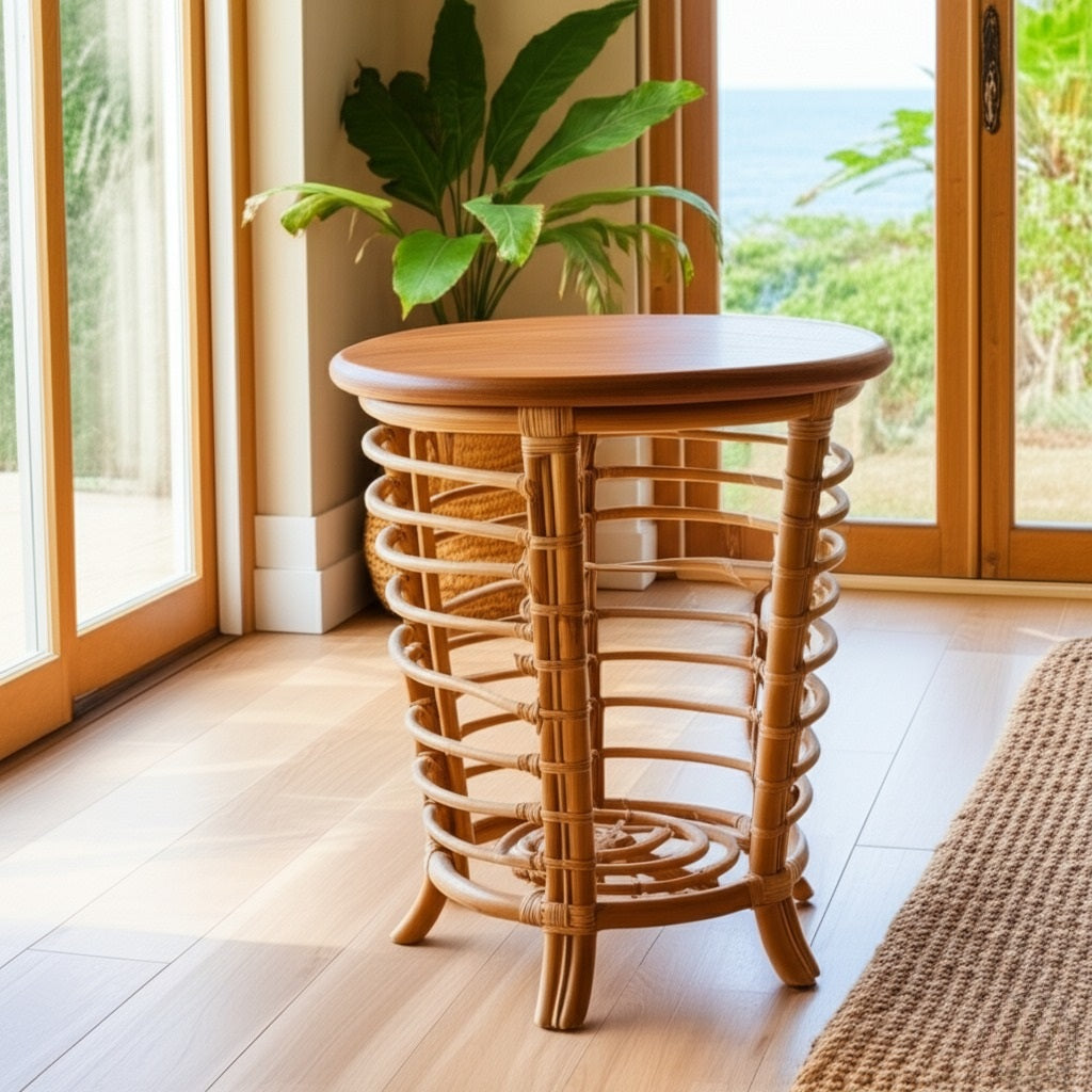 Lisbon Rattan Lamp Table by Capris Furniture Model LK315