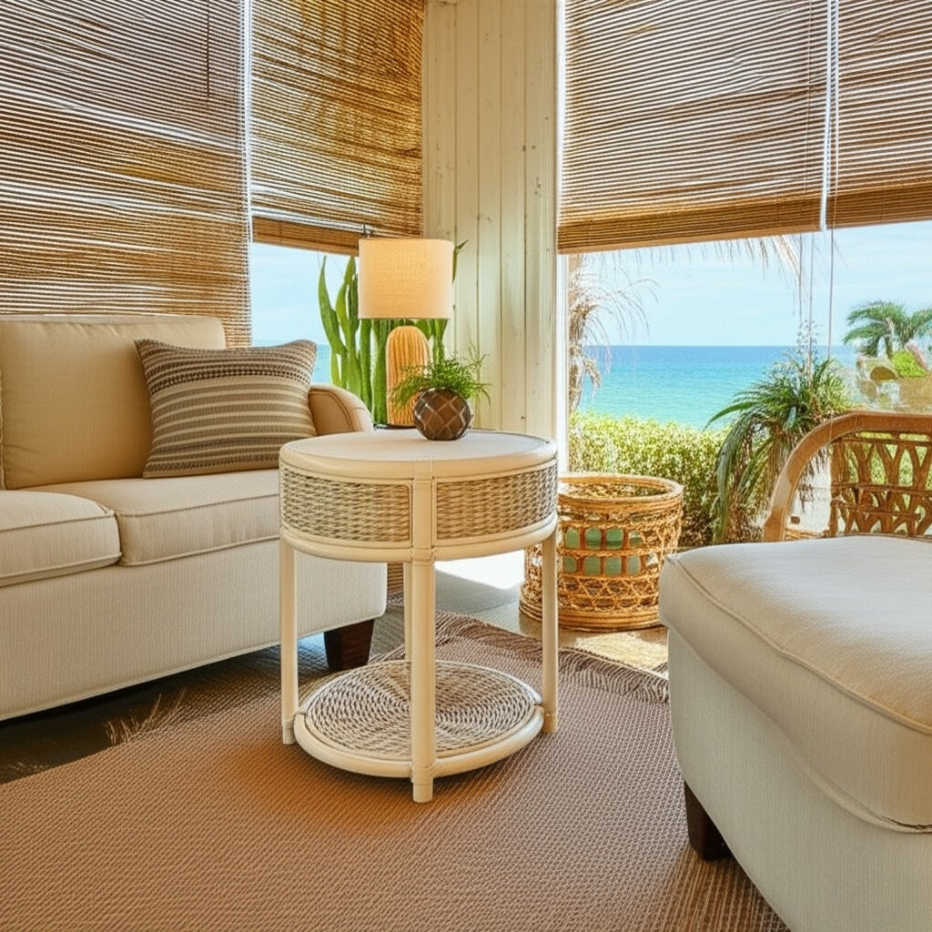 Palermo Rattan Lamp Table by Capris Furniture Model LK323