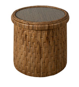 Virelle Rattan Lamp Table w/ Glass by Capris Furniture Model LK340