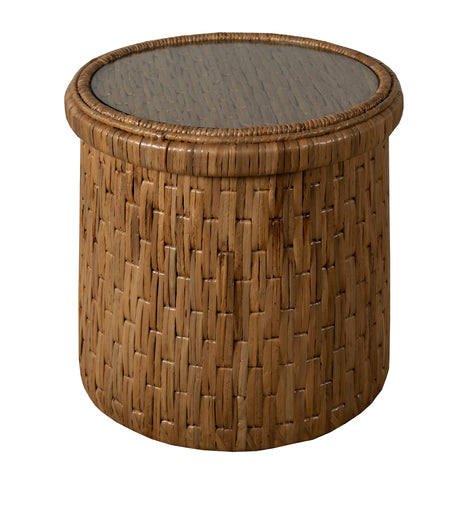 Virelle Rattan Lamp Table w/ Glass by Capris Furniture Model LK340