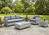 Lorca 4 Pc Outdoor Deep Seating Set in Ice Finish