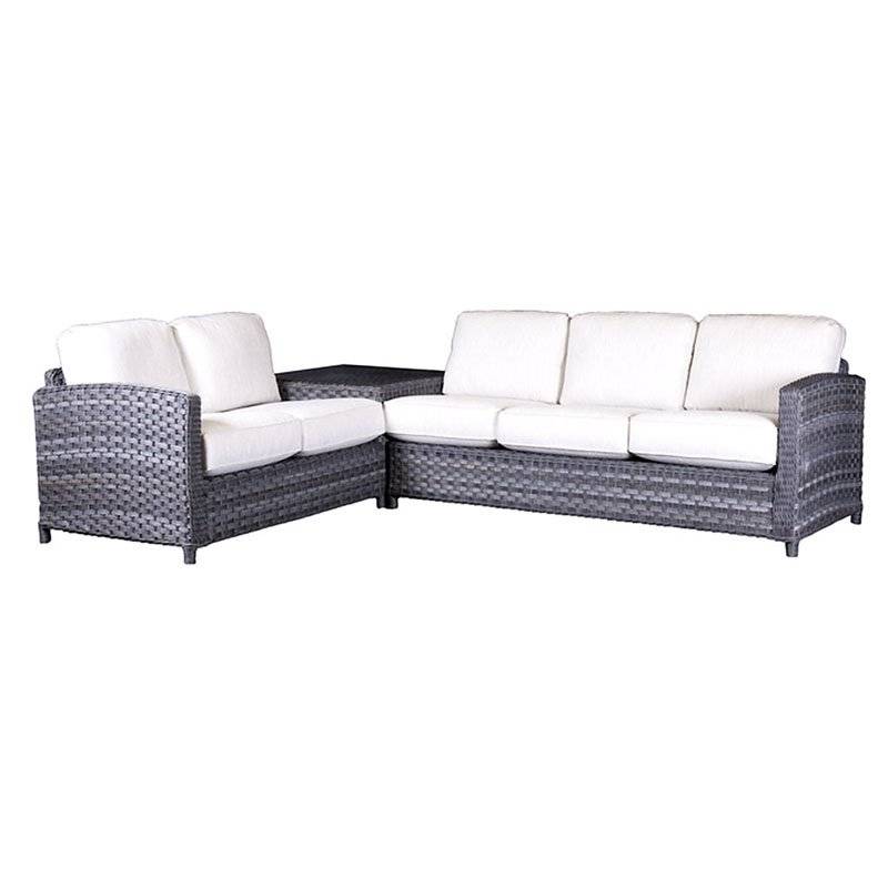 Lorca Outdoor Sectional One Arm Sofa and Loveseat w/Cocktail Table Model LCK9852-1/S9852-1 from Beachcraft Furniture