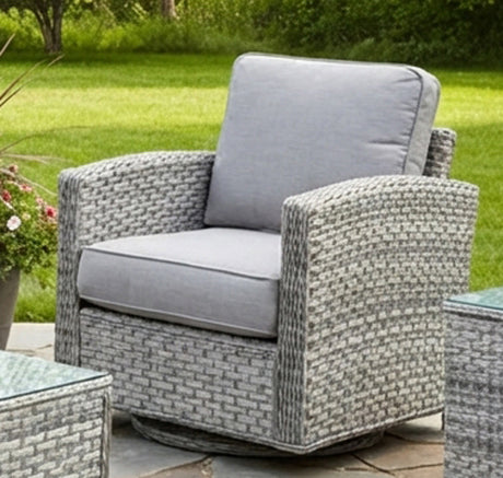 Lorca 4 Pc Outdoor Deep Seating Set in Ice Finish