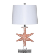 Coastal Starfish Table Lamp with Crystal Base, Orange (Set of 2 Lamps) LUX-117-ORANGE