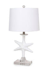 Coastal Starfish Table Lamp with Crystal Base, White (Set of 2 Lamps) LUX-117-WHITE