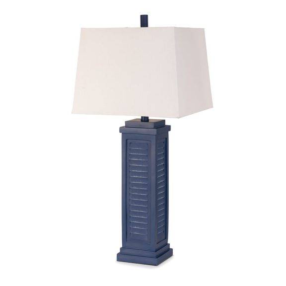 Coastal Shutter Navy Lamp with USB (Set of 2 Lamps) LUX-3925-NAVY-USB