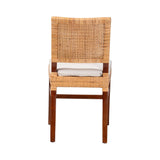 Leslie Natural Rattan Dining Chair with Cushion by Wicker Fair