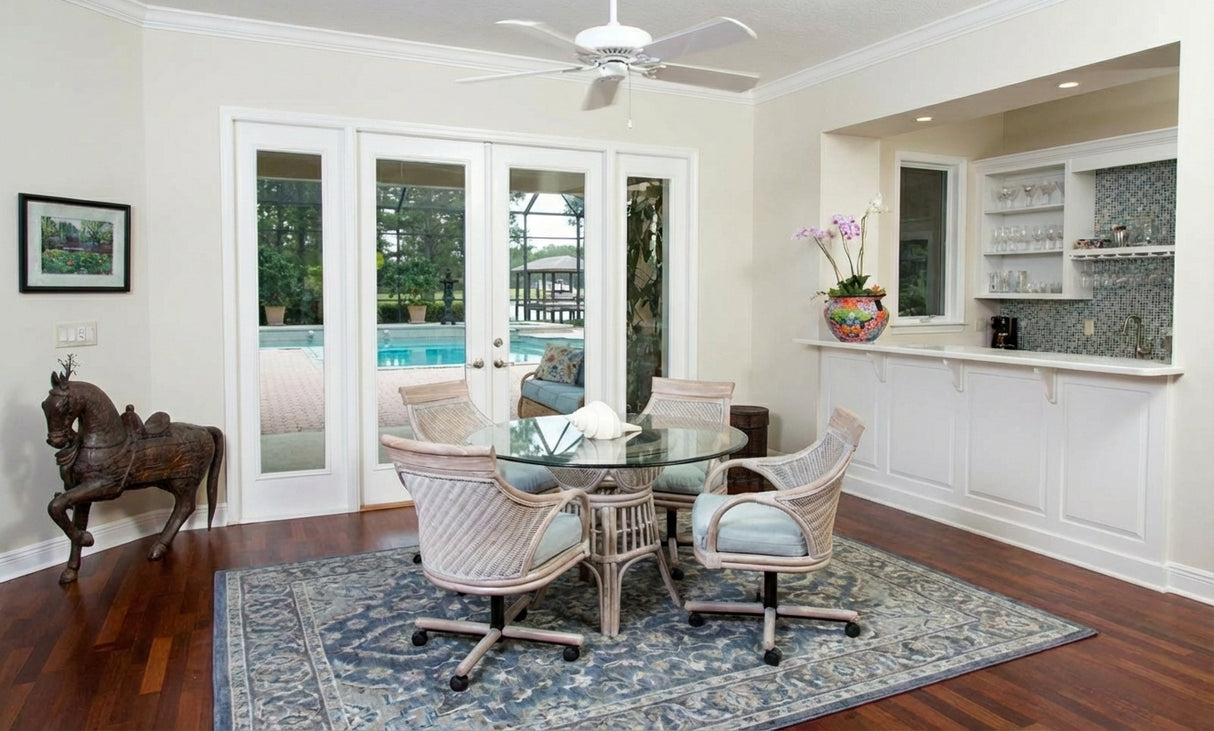 Lighthouse Rattan and Wicker 6 Pc Caster Dining Set from Wicker Fair