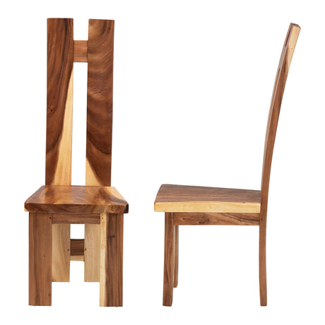 Lin Suar Wood Dining Chair Set of 2 by Wicker Fair
