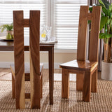 Lin Suar Wood Dining Chair Set of 2 by Wicker Fair