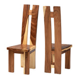 Lin Suar Wood Dining Chair Set of 2 by Wicker Fair