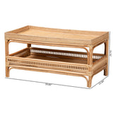 Rombok Modern Bohemian Natural Rattan Coffee Table by Wicker Fair