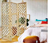 Malawi 3 Open Wood Panel Room Divider Screen