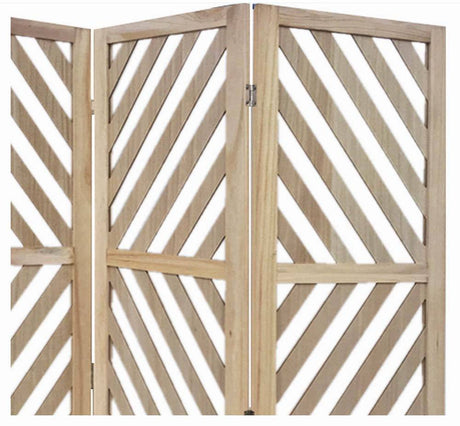 Malawi 3 Open Wood Panel Room Divider Screen