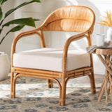 Sarisa Bohemian Light Honey Rattan Arm Chair by Wicker Fair