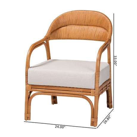 Sarisa Bohemian Light Honey Rattan Arm Chair by Wicker Fair