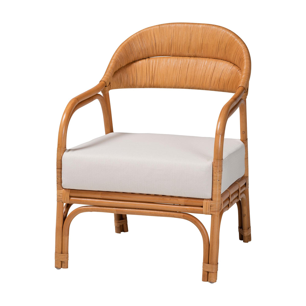 Sarisa Bohemian Light Honey Rattan Arm Chair by Wicker Fair