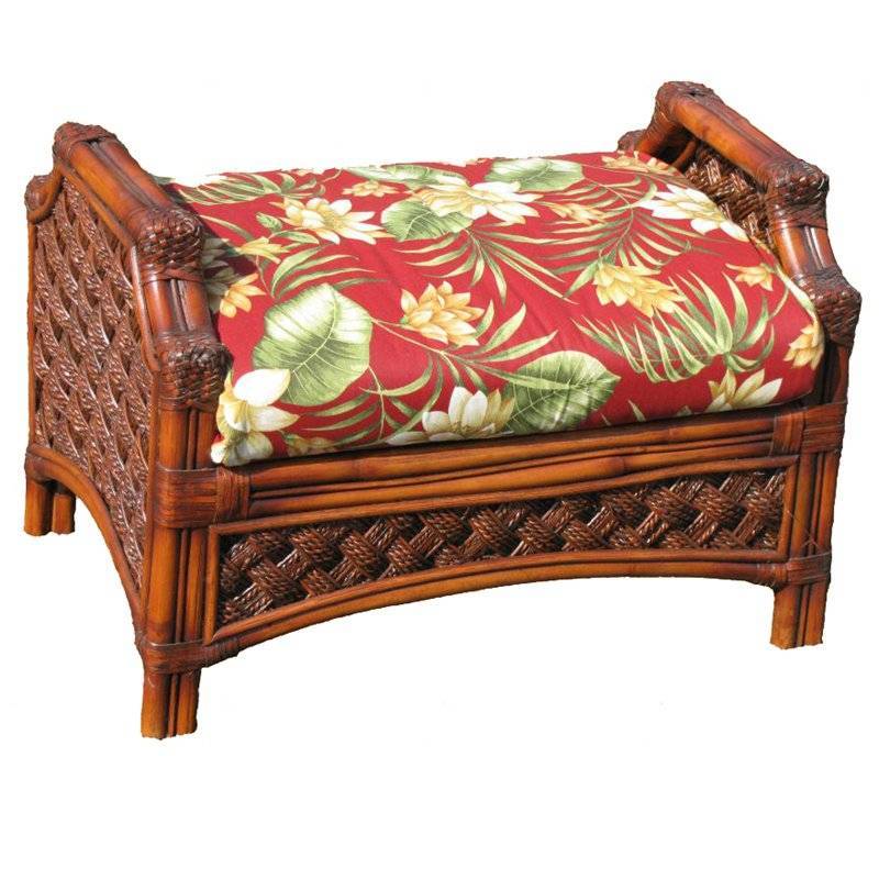 Mauna Loa Rattan Ottoman Model MLO from Spice Island Wicker