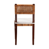 Lameka Bohemian Light Honey Rattan and Dark Brown Wood Dining Chair by Wicker Fair