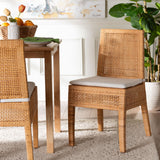 Sorris Bohemian Light Honey Rattan Dining Chair by Wicker Fair