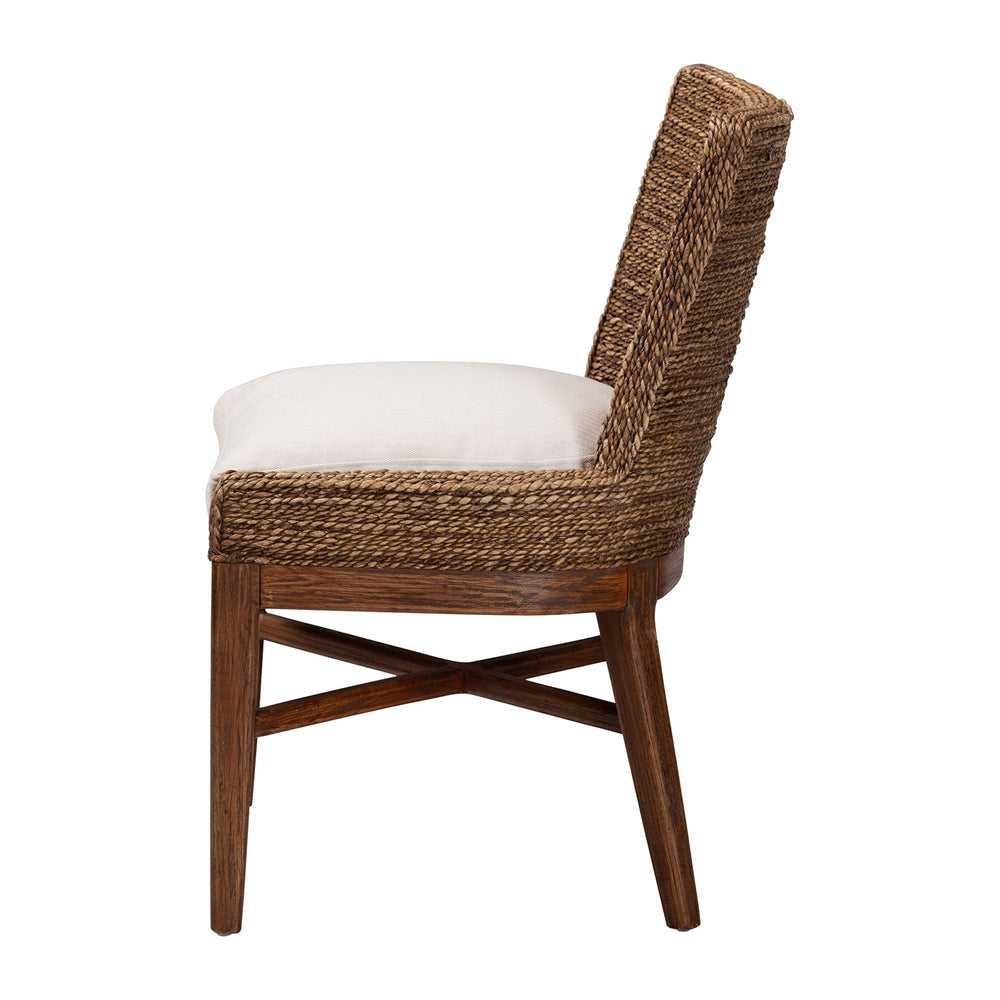 Gili Islands Seagrass Dining Chair with Mahogany Wood Frame by Wicker Fair